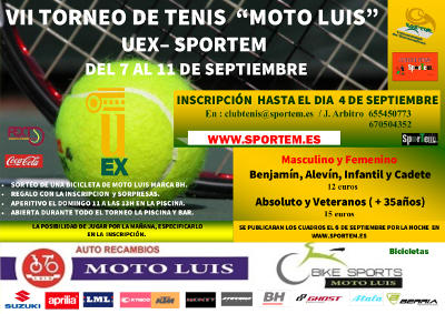 VII Torneo de Tenis Moto Luis - UEx-Sportem