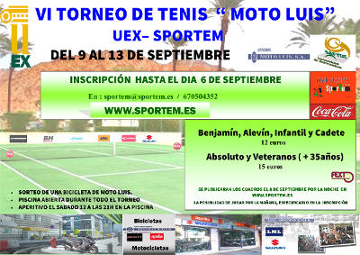 V Torneo de Tenis Moto Luis - UEx-Sportem