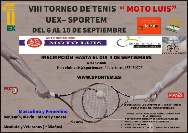 VIII Torneo de Tenis Moto Luis - UEx-Sportem