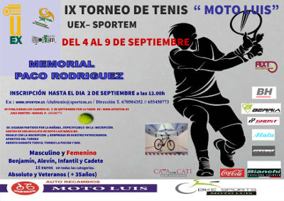 VIII Torneo de Tenis Moto Luis - UEx-Sportem