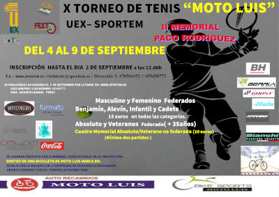 X Torneo de Tenis Moto Luis - UEx-Sportem